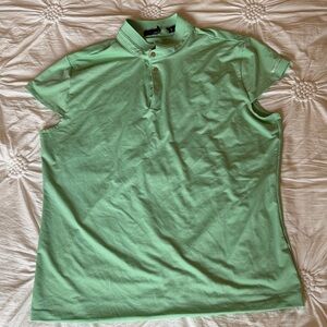 RLX Ralph Lauren Mint Green Women's golf/Polo Shirt. Large. Snaps. Neat sleeves